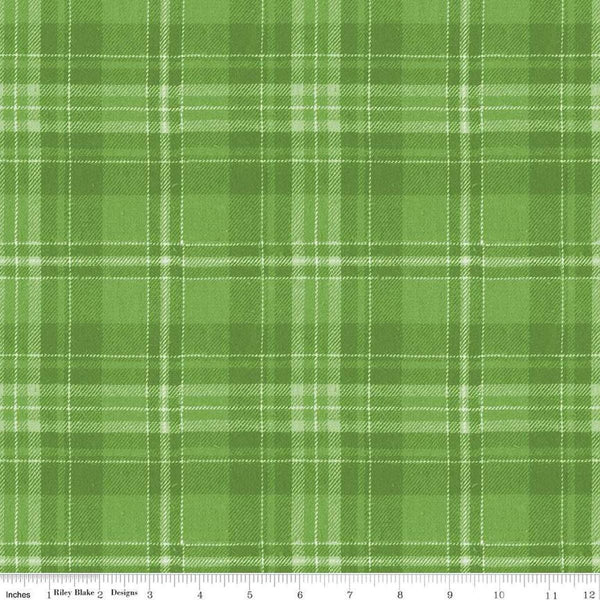 SALE Classic Christmas Plaid C16285 Green by Riley Blake Designs - Lines Stripe Striped - Quilting Cotton Fabric