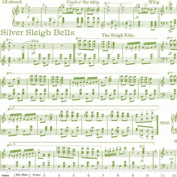 Classic Christmas Sheet Music C16284 White by Riley Blake Designs - Music Notes Lines Note - Quilting Cotton Fabric