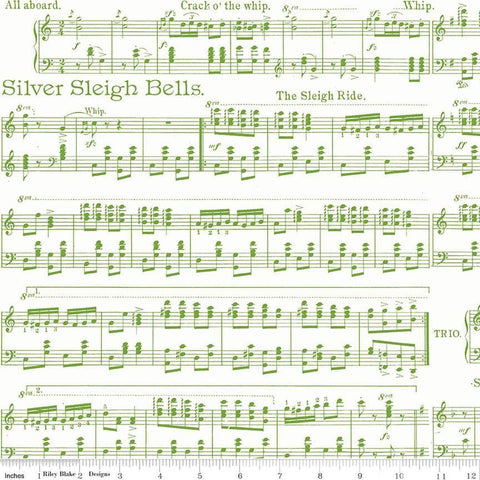 Classic Christmas Sheet Music C16284 White by Riley Blake Designs - Music Notes Lines Note - Quilting Cotton Fabric