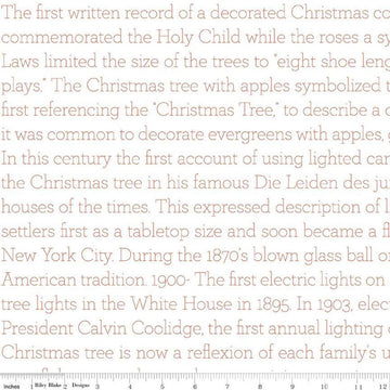 DEAL Classic Christmas History of the Tree C16291 Red - Riley Blake Designs - History Christmas Words - Quilting Cotton Fabric