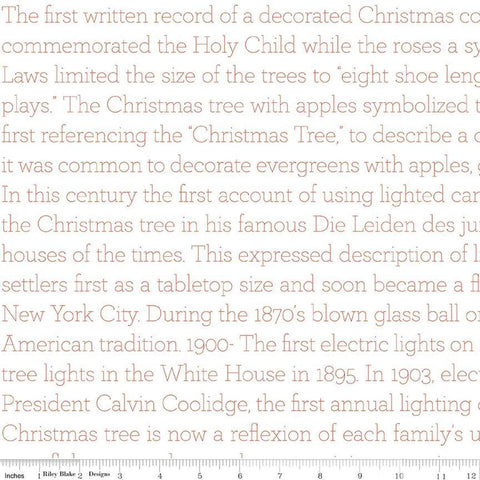 Classic Christmas History of the Tree C16291 Red by Riley Blake Designs - History Christmas Words - Quilting Cotton Fabric