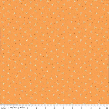 DEAL Farm Girl Vintage Seedling C7880 Orange - Riley Blake Designs - Lori Holt - Seeds Pin Dot Spot - Quilting Cotton Fabric