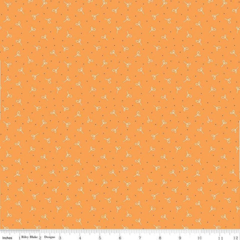Farm Girl Vintage Seedling C7880 Orange by Riley Blake Designs - Lori Holt - Seeds Pin Dot Spot - Quilting Cotton Fabric
