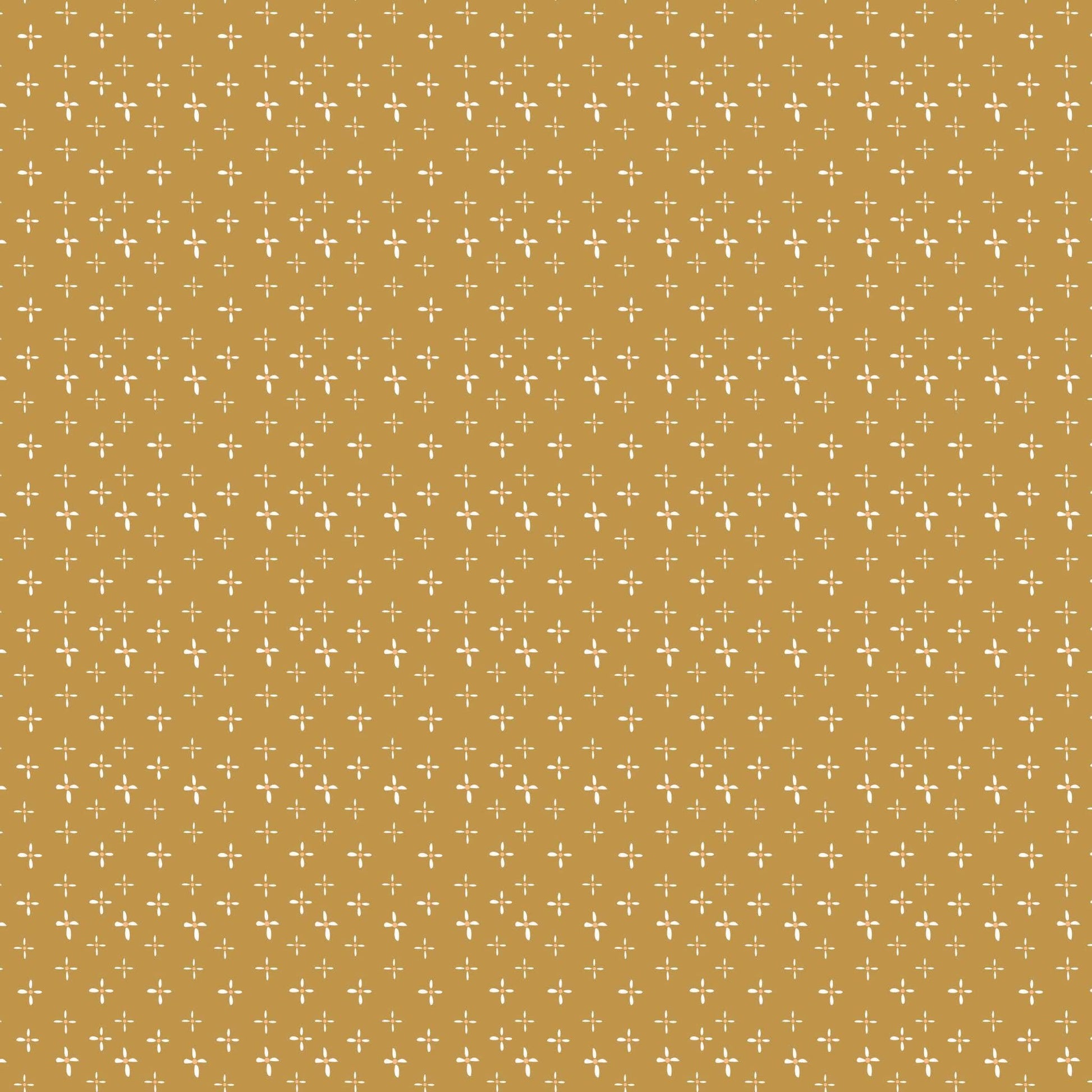 Image of the Honey Locust Daisies Honeycomb quilting cotton fabric by Riley Blake Designs. Features flowers on a yellow background.