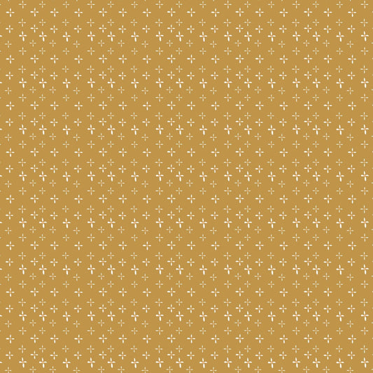 Image of the Honey Locust Daisies Honeycomb quilting cotton fabric by Riley Blake Designs. Features flowers on a yellow background.