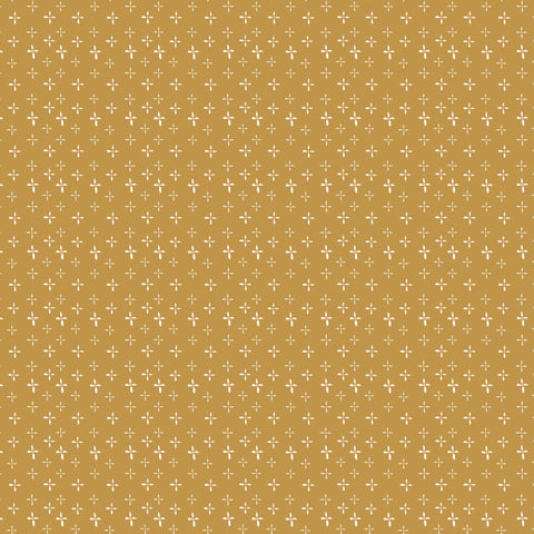 Image of the Honey Locust Daisies Honeycomb quilting cotton fabric by Riley Blake Designs. Features flowers on a yellow background.