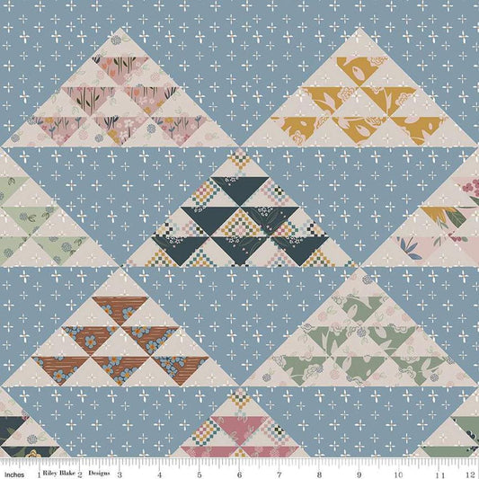 Image of the Honey Locust Echelons Cheater Print Multi quilting cotton fabric by Riley Blake Designs. Features a cheater print on a multicolored background.