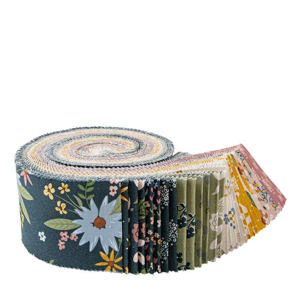 Honey Locust 2.5 Inch Rolie Polie Jelly Roll 40 pieces - Riley Blake Designs - Precut Pre cut Bundle - Floral - Cotton Fabric