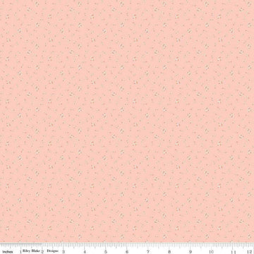 Image of the Love Notes Music Notes Apricot quilting cotton fabric by Riley Blake Designs. Features music notes on a white background. Cute Little Fabric Shop