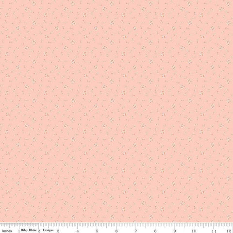 Image of the Love Notes Music Notes Apricot quilting cotton fabric by Riley Blake Designs. Features music notes on a white background. Cute Little Fabric Shop