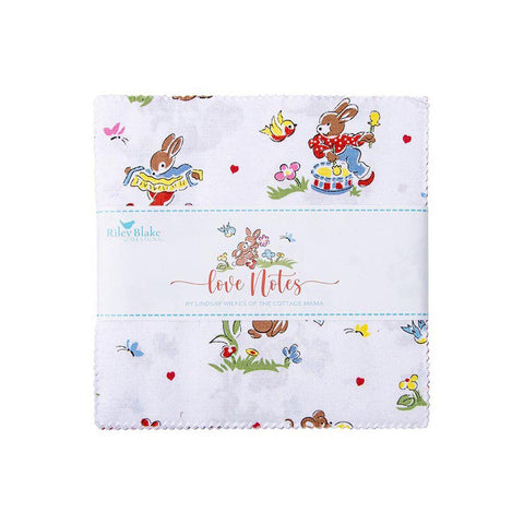 SALE Love Notes Charm Pack 5" Stacker Bundle - Riley Blake Designs - 42 piece Precut Pre cut - Floral Flowers - Quilting Cotton Fabric