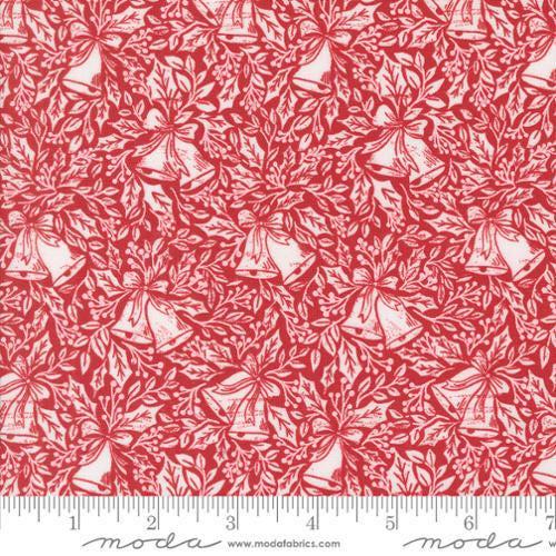 Image of the Berry and Pine Berry Cranberry quilting cotton fabric by Moda Fabrics. Features berries on a red background. Cute Little Fabric Shop