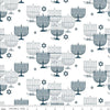 Image of the 8 Nights, 8 Lights Main White quilting cotton fabric by Riley Blake Designs. Features stars on a white background. Cute Little Fabric Shop