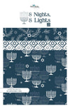 SALE 8 Nights, 8 Lights Fat Quarter Bundle 12-Piece - Riley Blake Designs -  Precut -  Hanukkah - Quilting Cotton Fabric