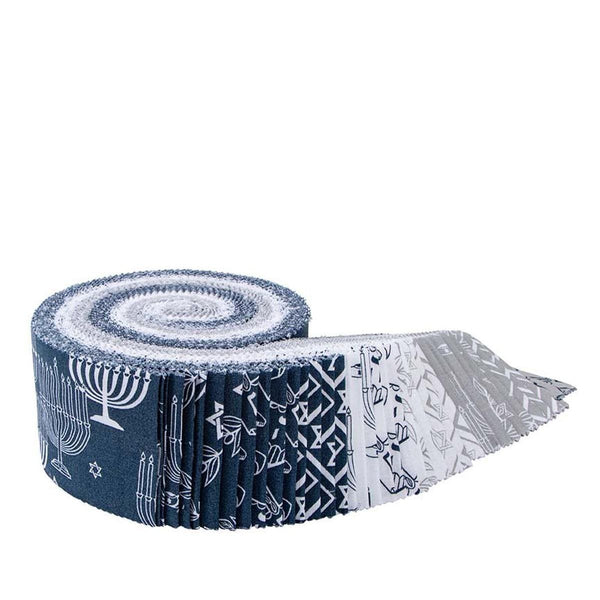 SALE 8 Nights, 8 Lights 2.5 Inch Rolie Polie Jelly Roll 40 pieces - Riley Blake - Precut Pre cut Bundle - Quilting Cotton Fabric