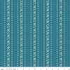 Image of the First Blooms Stitch Denim quilting cotton fabric by Riley Blake Designs. Features stripes on a blue background. Cute Little Fabric Shop