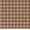 Image of the Friends of Smokey Bear Buffalo Check Brown quilting cotton fabric. Features gingham on a brown background. Cute Little Fabric Shop