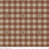 Image of the Friends of Smokey Bear Buffalo Check Brown quilting cotton fabric. Features gingham on a brown background. Cute Little Fabric Shop