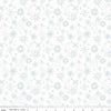 Image of the Santa's Tree Farm Snowflake Snowy quilting cotton fabric by Riley Blake Designs. Features snowflakes on a white background. Cute Little Fabric Shop