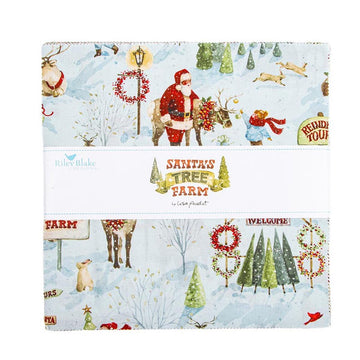 Santa's Tree Farm Layer Cake 10" Stacker Bundle - Riley Blake Designs - 42-Piece Precut  - Christmas - Quilting Cotton Fabric