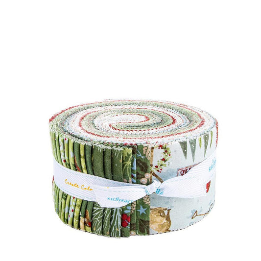 SALE Santa's Tree Farm 2.5 Inch Rolie Polie Jelly Roll 40-Piece - Riley Blake Designs - Christmas - Precut  Bundle - Cotton Fabric