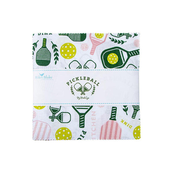 SALE Pickleball Charm Pack 5" Stacker Bundle - Riley Blake Designs - 42 piece Precut Pre cut - Christmas - Quilting Cotton Fabric