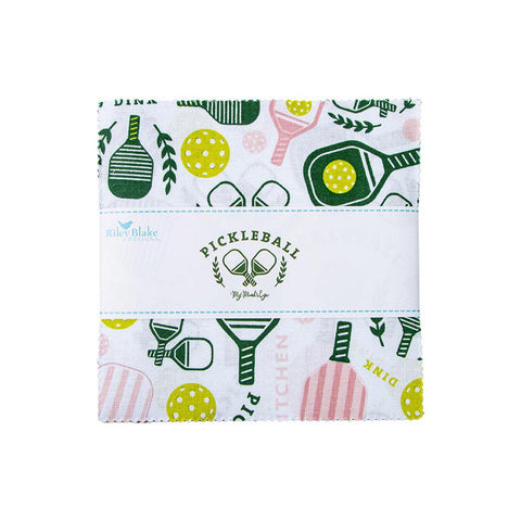 SALE Pickleball Charm Pack 5" Stacker Bundle - Riley Blake Designs - 42 piece Precut Pre cut - Christmas - Quilting Cotton Fabric