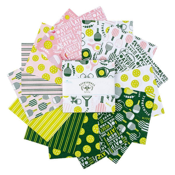 SALE Pickleball Charm Pack 5" Stacker Bundle - Riley Blake Designs - 42 piece Precut Pre cut - Christmas - Quilting Cotton Fabric