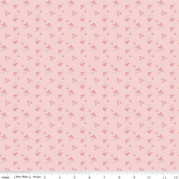 Image of the Bluegrass Charm Floral Pink quilting cotton fabric by Riley Blake Designs. Features flowers on a pink background. Cute Little Fabric Shop