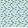 Image of the Bluegrass Charm Horses Mist quilting cotton fabric by Riley Blake Designs. Features horses on a blue background. Cute Little Fabric Shop