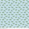 Image of the Bluegrass Charm Horses Mist quilting cotton fabric by Riley Blake Designs. Features horses on a blue background. Cute Little Fabric Shop