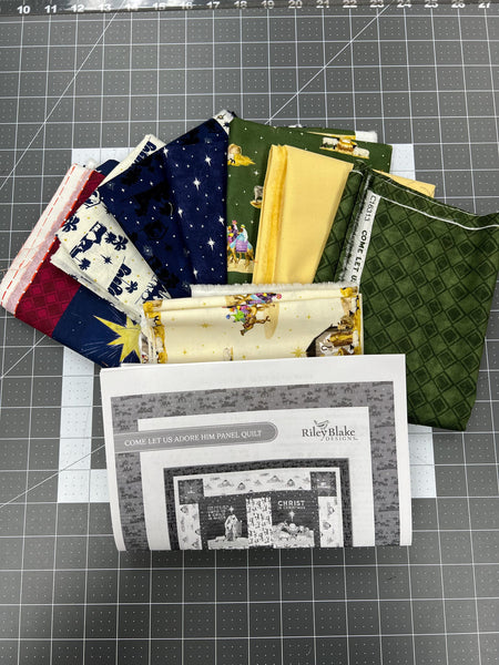 Come Let Us Adore Him Panel Quilt Kit Come Let Us Adore Him by Tara Reed - Riley Blake - Pattern Fabric Kit -  Quilting Cotton