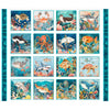 Deep Sea Dazzle Undersea Picture Patches Turquoise Panel - 31194 - QT Fabrics Quilting Cotton