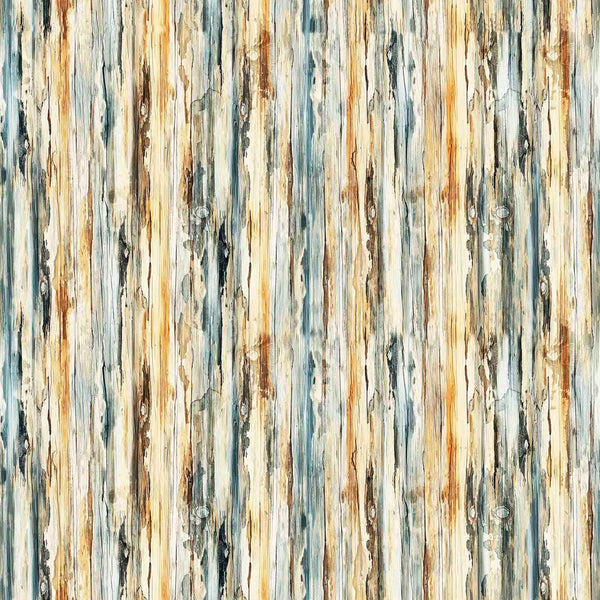 Running With The Pack Bark Stripe 31103 Multi X - by QT Fabrics - Lines Stripes - Quilting Cotton Fabric