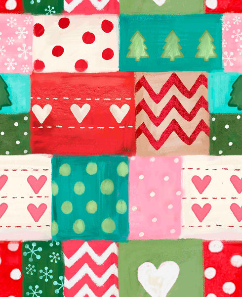 Gnome For The Holidays Presents 31068 Multi X - by QT Fabrics - Holiday Patches Squares Rectangle - Quilting Cotton Fabric