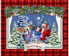 SALE Season Of Giving Santa & Reindeer Panel 31018 Red R - QT Fabrics - Christmas Holiday Winter - Quilting Cotton Fabric
