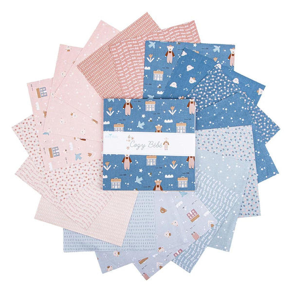 SALE Cozy Bebe Charm Layer Cake 10" Stacker Bundle - Riley Blake Designs - 42 piece Precut Pre cut - Floral - Quilting Cotton Fabric