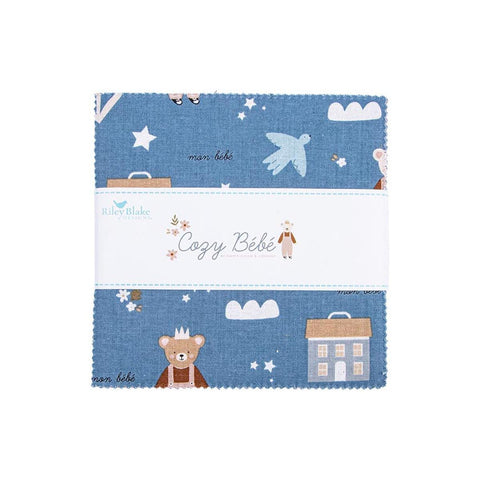 SALE Cozy Bebe Charm Pack 5" Stacker Bundle - Riley Blake Designs - 42 piece Precut Pre cut - Baby Girl Boy - Quilting Cotton Fabric