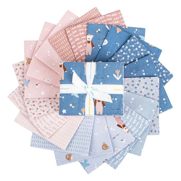 SALE Cozy Bebe Fat Quarter Bundle 18 pieces - Riley Blake Designs - Pre Cut Precut - Quilting Cotton Fabric