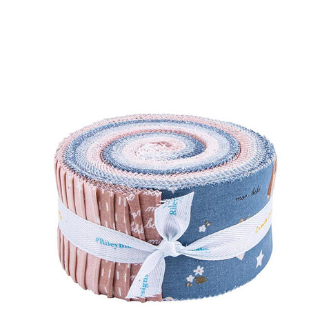 SALE Cozy Bebe Charm 2.5 Inch Rolie Polie Jelly Roll 40 pieces - Riley Blake Design - Precut Pre cut Bundle - Quilting Cotton Fabric