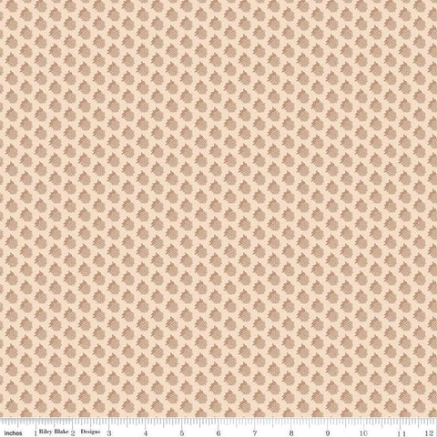 Image of the Emma Mr. Hughes quilting cotton fabric by Riley Blake Designs. Features leaves on a cream background. Cute Little Fabric Shop