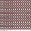 Image of the Emma Mr. Elton quilting cotton fabric by Riley Blake Designs. Features leaves on a burgundy background. Cute Little Fabric Shop