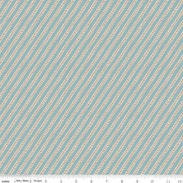 Image of the Emma The Dixons quilting cotton fabric by Riley Blake Designs. Features lines on a blue background. Cute Little Fabric Shop