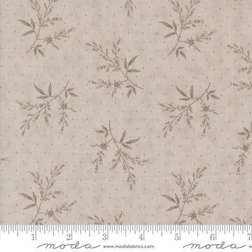 Image of the Muse Silhouette Stone quilting cotton fabric by Moda Fabrics. Features flowers on a tan background. Cute Little Fabric Shop