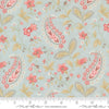 Image of the Muse Vine Sky quilting cotton fabric by Moda Fabrics. Features flowers on a gray background. Cute Little Fabric Shop