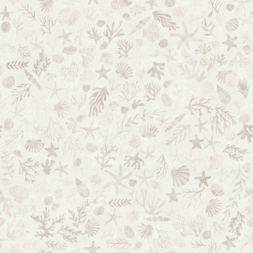 3-Yard Cut - Deep Sea Dazzle Coral WIDEBACK 31201 Beige - QT Fabrics - 108" - Ocean Life Fish Animals - Quilting Cotton Fabric