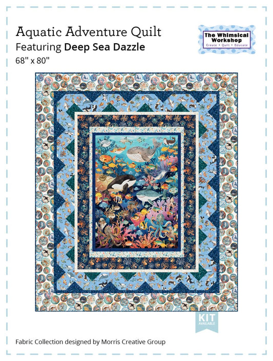 SALE Aquatic Adventure Quilt PATTERN - QT Fabrics - Instructions Only - Deep Sea Dazzle - Pieced Pattern - Ocean - The Whimsical Workshop