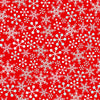 Image of the Gnome for the Holidays Snowflakes Red quilting cotton fabric by QT Fabrics. Features snowflakes on a red background. Cute Little Fabric Shop
