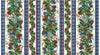 Image of the Season of Giving Christmas Garland Border Strip Multi quilting cotton fabric. Features pine needles on a green background. Cute Little Fabric Shop