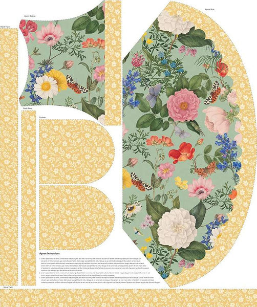 Nature's Portrait Apron Panel PD15676 by Riley Blake - DIGITALLY PRINTED - Flowers Floral - Cotton Fabric - Licensed Product